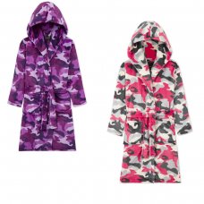 FFX111: Kids Plush Print Dressing Gown 7-13 Years)